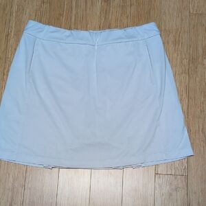 EP White Skort Back Dual Pleat 3 Pockets Built-In Shorts w/pocket Skort Size L